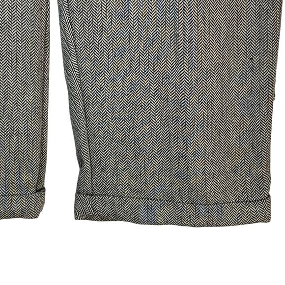 George ME Y2K Black Ivory Herringbone High Rise Cuffed Cropped Trousers Size 18 - Picture 4 of 7